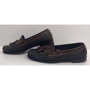 COLE HAAN C02997 PINCH TASSEL BLACK & BROWN LEATHER LOAFERS/SHOES SIZE 9.5 D